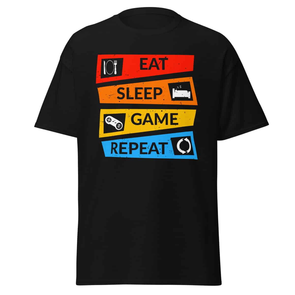 Eat Sleep Game Repeat Shirt Black