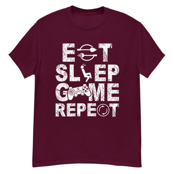 Eat Sleep Game Repeat Shirt Royal