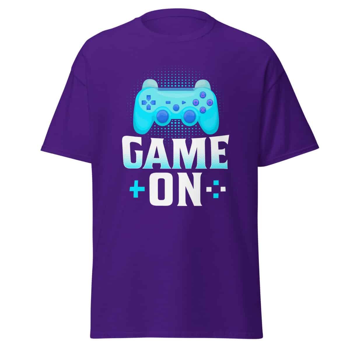 Game On Tee - Blue/ White Logo - Purple